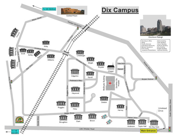 Map of Dix Campus